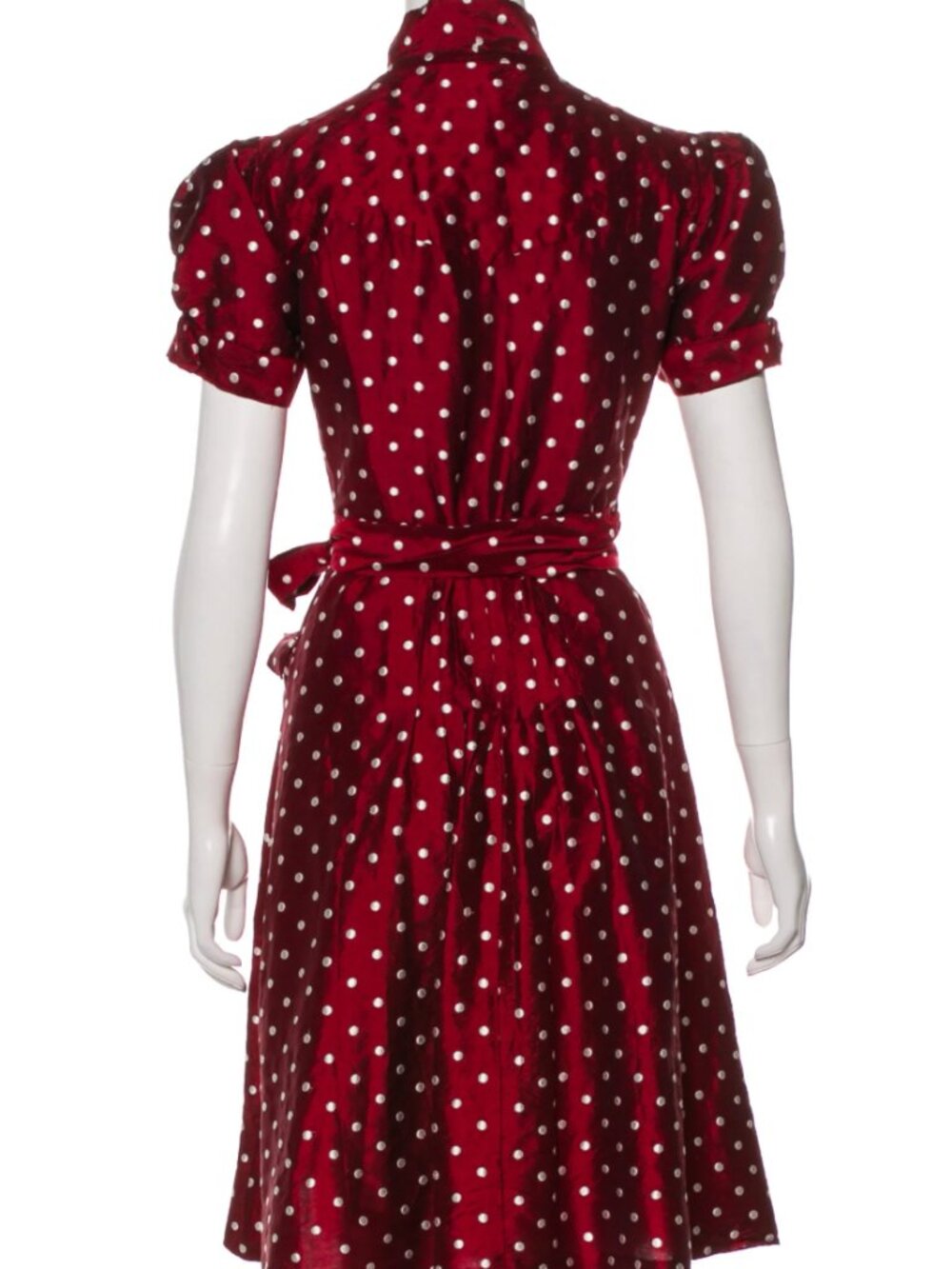 "The Betty" Diane von Furstenberg Silk Tafetta Wrap Dress Sz 8 - Picture 3 of 7